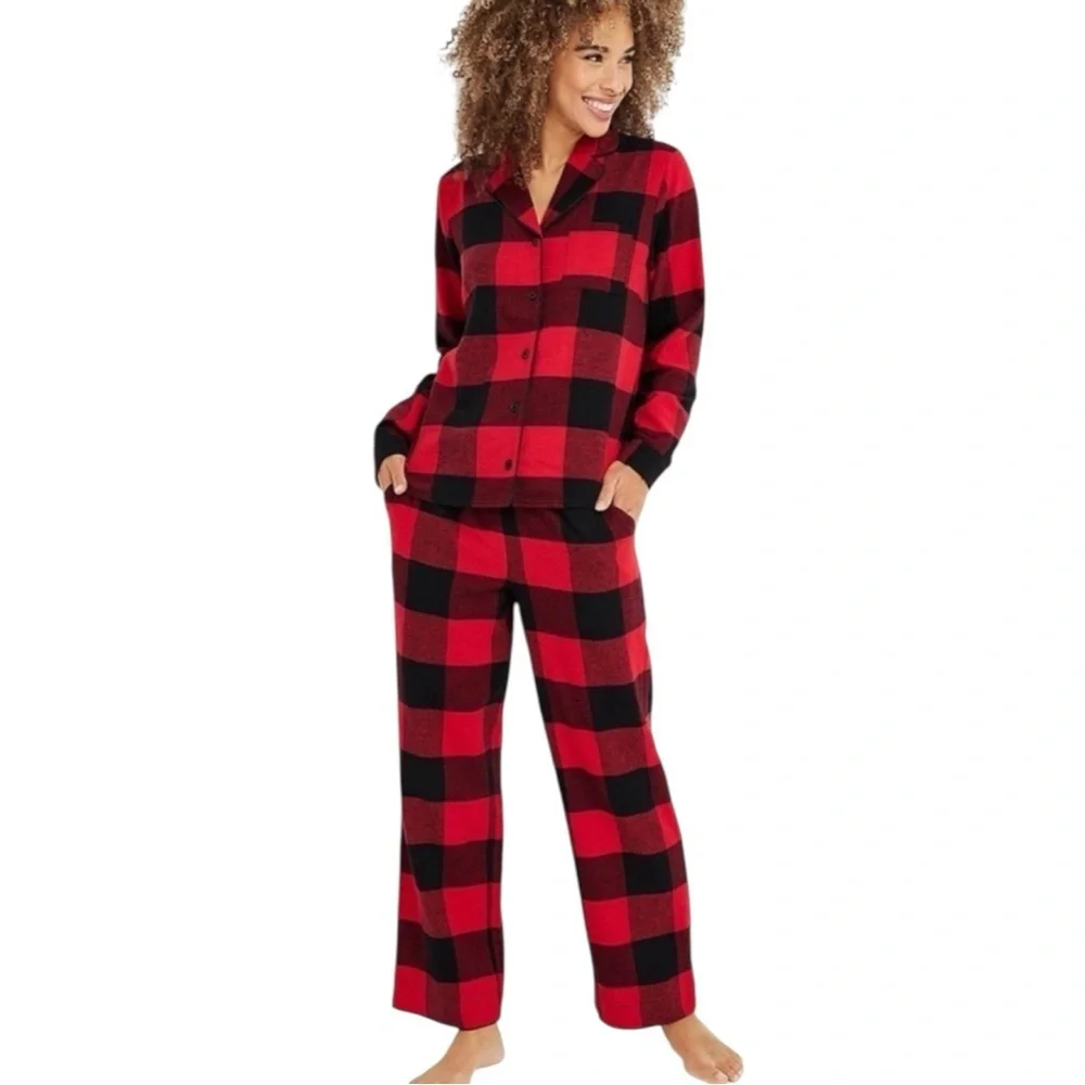 MAURICES NWT Buffalo Plaid Flannel Pajama Set in Red/Black Size XL — SUPER COMFY
